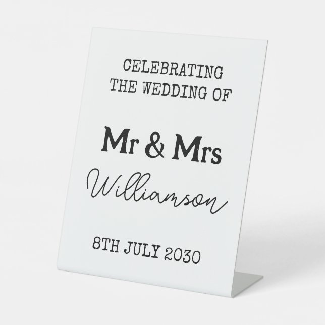 M. Et Mme Mariage Bienvenue Panneau de bienvenue (Recto)