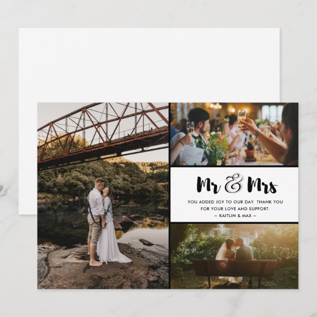 M. et Mme Mariage Photo Merci (Devant / Derrière)