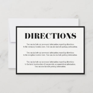 M. et Mme Modern Bold Directions Cartes de fermetu