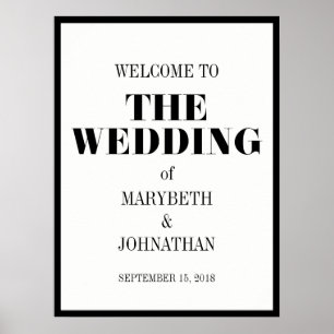 M. et Mme Modern Bold Mariage Accueil Poster