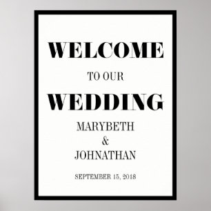M. et Mme Modern Bold Mariage Accueil Poster