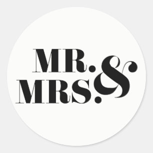 M. et Mme Modern Bold Wedding Favor Sticker