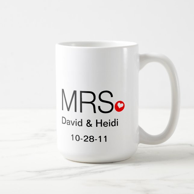 M. et Mme personnalisés Wedding Mug (Droite)