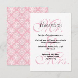 M. et Mme Pink - Invitation à la réception
