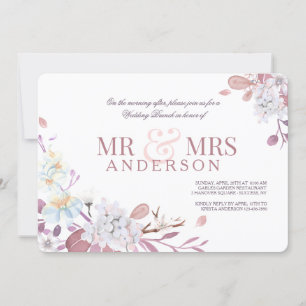 M. et Mme Pink Post Mariage Brunch Invitation