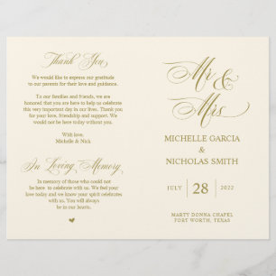 M. et Mme, Police Gold, Programme de mariage pliab