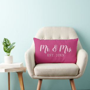 M. et Mme Script Coussin Mariage établi