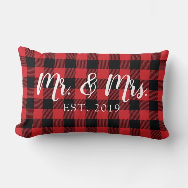 M. et Mme Script Coussin Mariage établi (Recto)