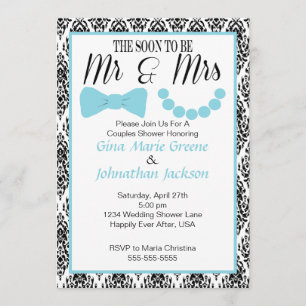 M. et Mme Shower Invitation de damassé (2)