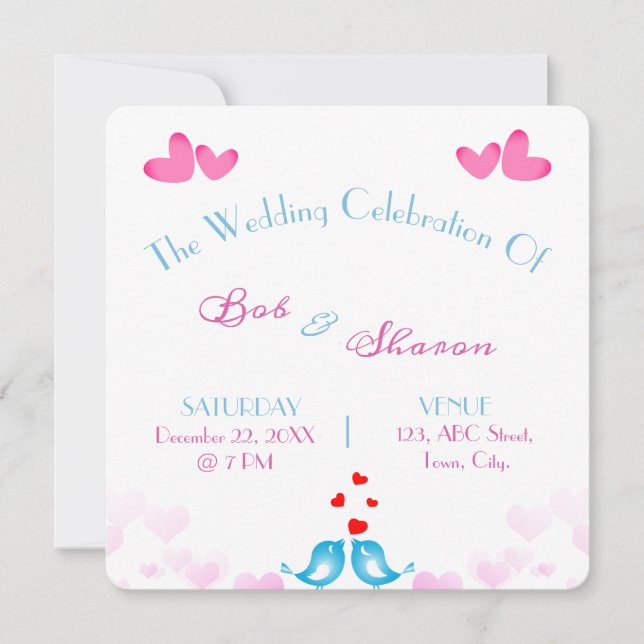 M. Et Mme Wedding - Carte D'Invitations De Récepti (Devant)