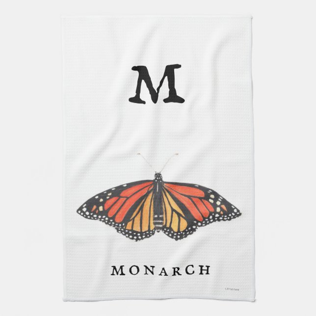 "M" for Monarch  Kitchen Towel (Vertical)