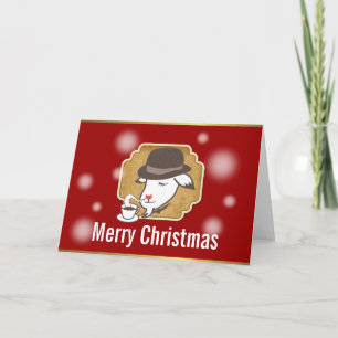 M. Goat et sa carte de Joyeux Noël de café