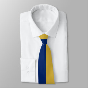 M Gold Color with Navy Color Combined Design Tie