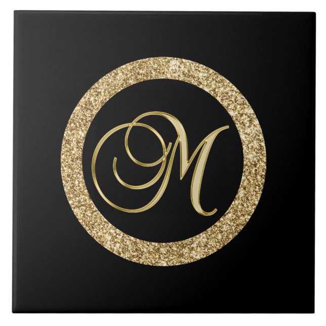 M gold monogram tile (Front)