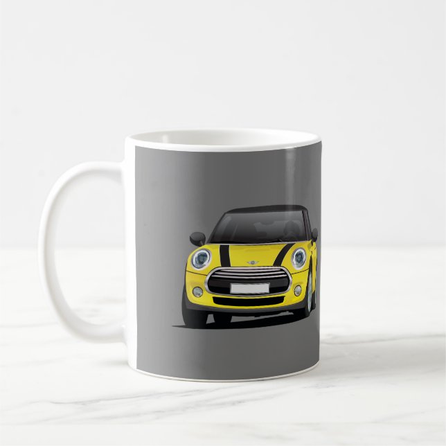 M Hatch Cooper S, 2 image mug, yellow - black Coffee Mug (Left)