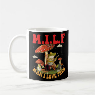 M I L F Cottagecore Mushroom Frog Playing Banjo Coffee Mug