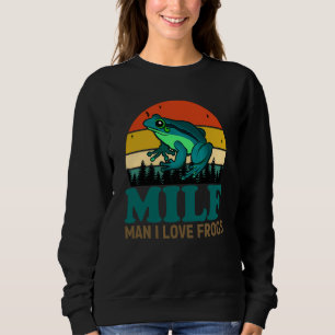 M I L F Cottagecore Mushroom Frog Playing Banjo Sweatshirt