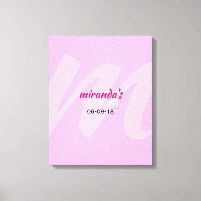 M INITIAL COLLECTION Bat Mitzvah Sign-In Board Canvas Print (Front)