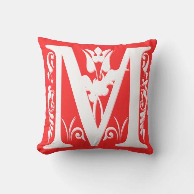 M Initial letter Monogram - Cushion (Front)