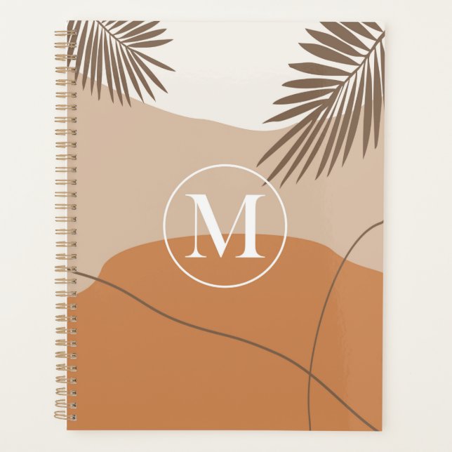 M - Initial Monogram Letter M Abstract Design Planner (Front)