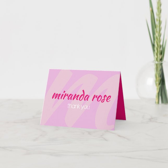 M INITIALES BAT MITZVAH CARTE DE REMERCIEMENTS (Devant)