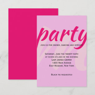 M INITIALS Bat Mitzvah Party Reception Card