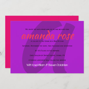 M INITIALS COLLECTION Bat Mitzvah Invitation