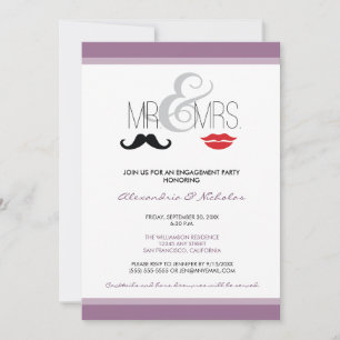 M. Invitation du parti d'engagement & Mme (lavande