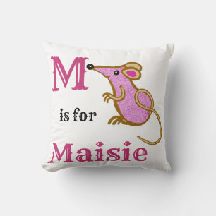 M is for Maisie baby girl Throw Pillow