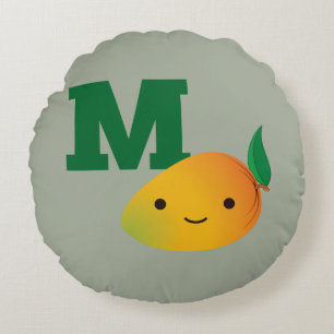 M is for Mango Round Pillow