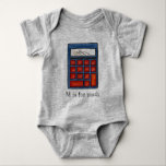 M is for Math School Calculator ABCs Letter M Baby Bodysuit<br><div class="desc">Alphabet letter fun! Baby suit design features an original marker illustration of a calculator,  with M IS FOR MATH in a fun font. Great for learning the ABCs.

Don't see what you're looking for? Need help with customization? Click "contact this designer" to have something created just for you!</div>