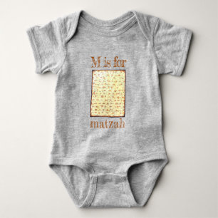 M is for Matzah Matzoh Matzos Unleavened Flatbread Baby Bodysuit