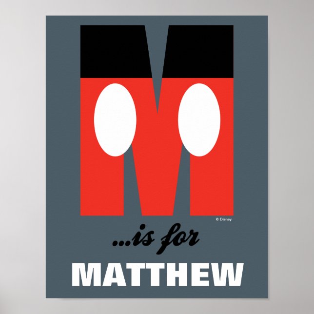 M is for Mickey | Add Your Name 2 Poster (Front)