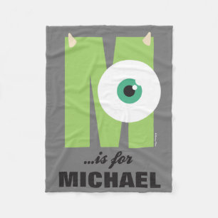 M is for Mike   Add Your Name Fleece Blanket