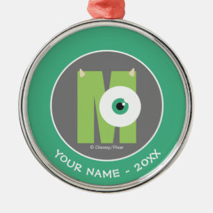 M is for Mike   Add Your Name Metal Ornament