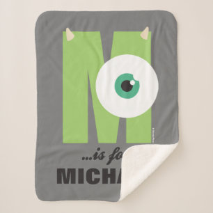 M is for Mike   Add Your Name Sherpa Blanket