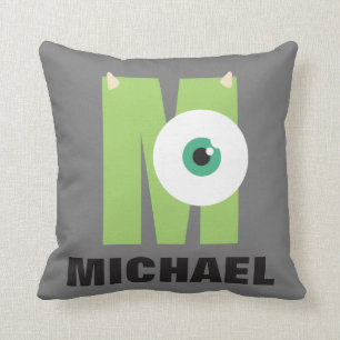 M is for Mike   Add Your Name Throw Pillow