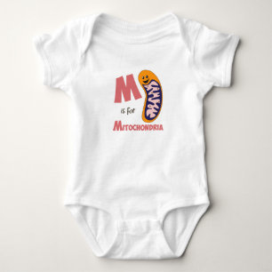 M is for Mitochondria Cute Biology Design Baby Bodysuit