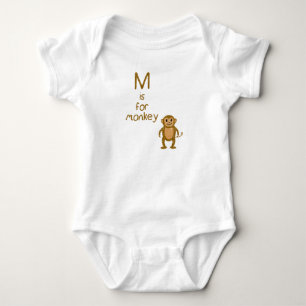 M is for Monkey. Baby Bodysuit