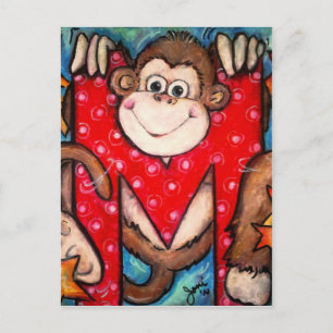 M is for Monkey Postcard