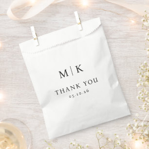M K Elegent Black White Minimalist Favour Bag