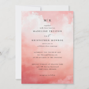 M K Together Romantic Pink Gradient Invitation