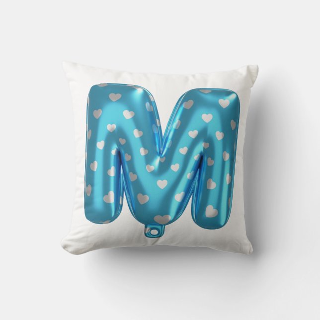 M Latter Colourful Print customize Throw Pillows  (Front)