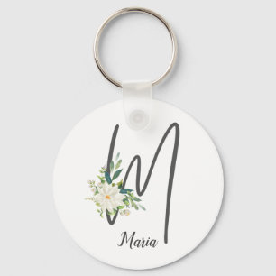 M Letter Monogram Blush  Keychain