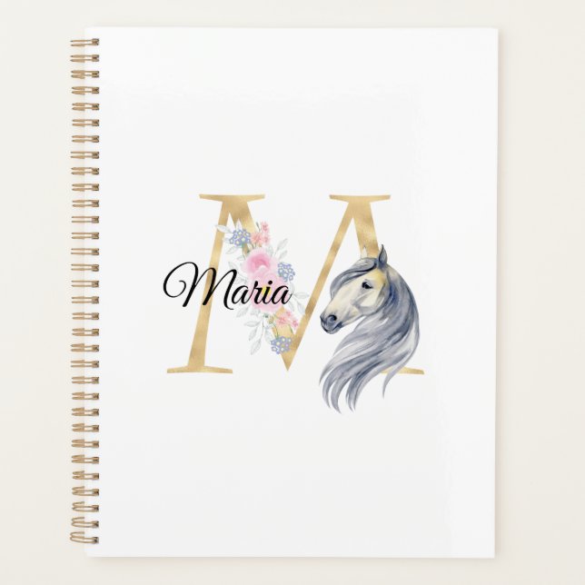 M letter personalised name monogram with horse (Devant)