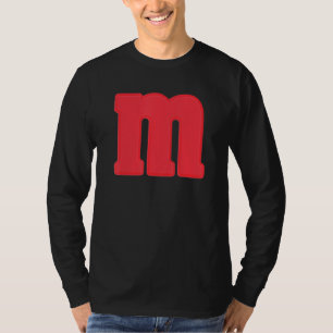 M Letter Red Capital Alphabet halloween costumes g T-Shirt