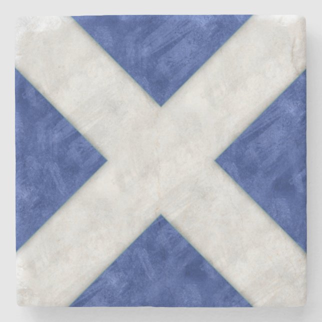 M Mike Watercolor Nautical Signal Maritime Flag Stone Coaster (Front)