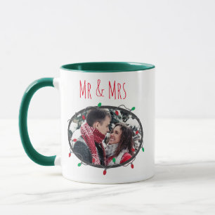 M. & Mme Christmas Lights Mug de café rouge et ver