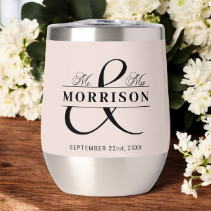 M. Mme Dusty Pink Wedding Favor