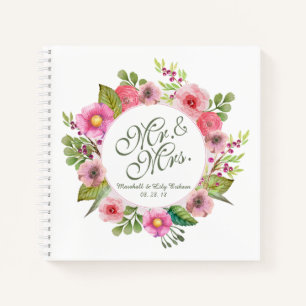 M. & Mme Elegant Floral Mariage Carnet
